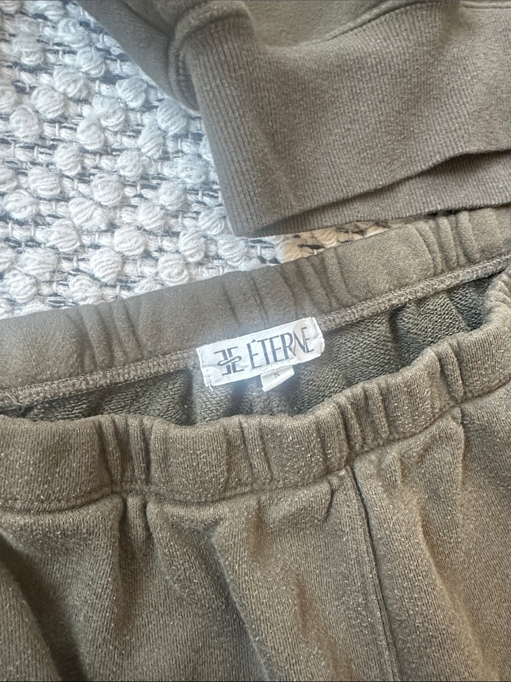 Eterne Olive Green Cropped Quarter-Zip & Jogger Set - Picture 2 of 6